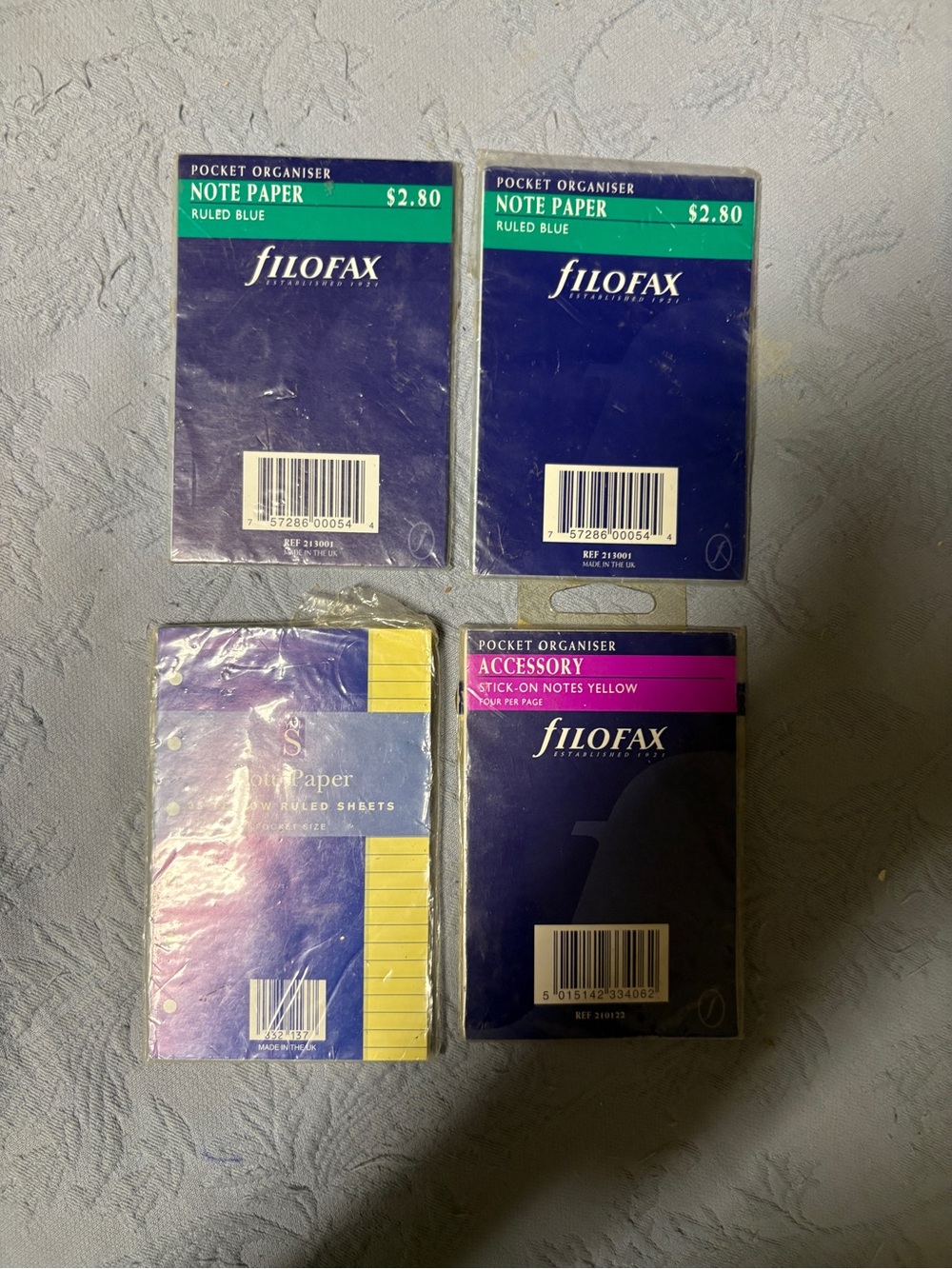 Vintage Filofax Pocket Refills Lot of 4 Sealed NOS Paper Sticky Notes UK